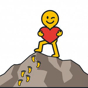 Figurine sur montagne avec coeur JPG Sans Etoile 300x300